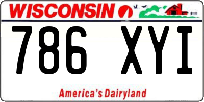 WI license plate 786XYI