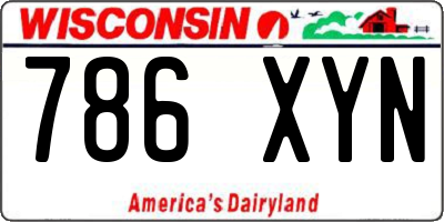 WI license plate 786XYN