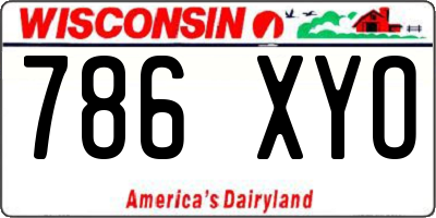 WI license plate 786XYO