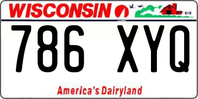 WI license plate 786XYQ