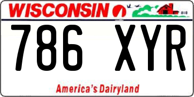 WI license plate 786XYR