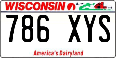 WI license plate 786XYS