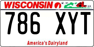 WI license plate 786XYT
