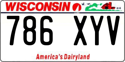 WI license plate 786XYV
