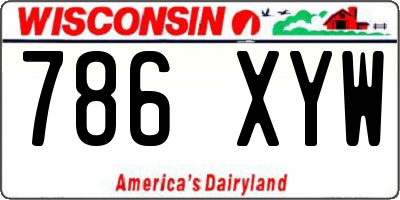 WI license plate 786XYW