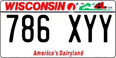 WI license plate 786XYY