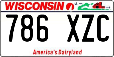 WI license plate 786XZC