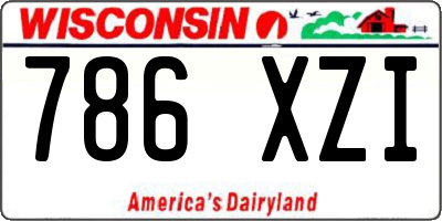 WI license plate 786XZI