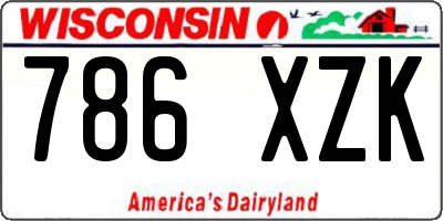 WI license plate 786XZK