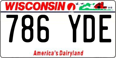 WI license plate 786YDE