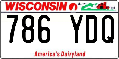 WI license plate 786YDQ
