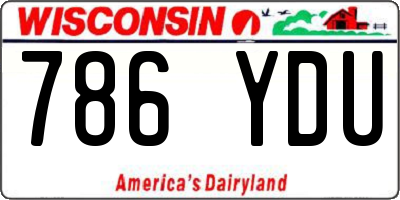 WI license plate 786YDU