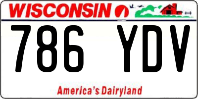 WI license plate 786YDV