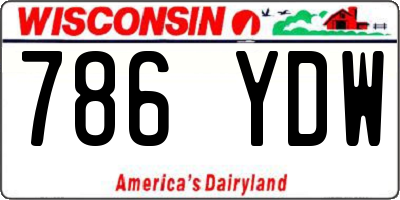 WI license plate 786YDW