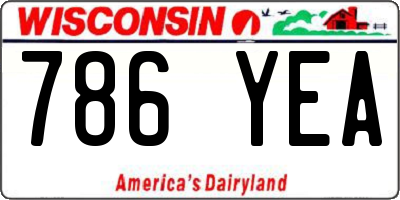 WI license plate 786YEA