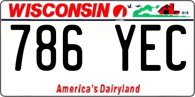 WI license plate 786YEC