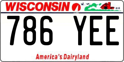 WI license plate 786YEE
