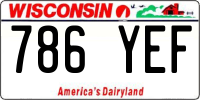 WI license plate 786YEF