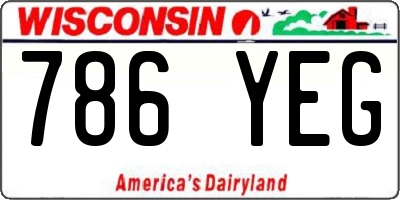 WI license plate 786YEG