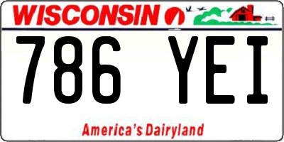 WI license plate 786YEI