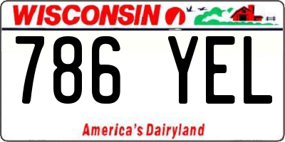 WI license plate 786YEL