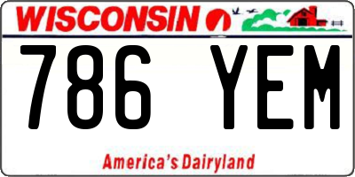WI license plate 786YEM