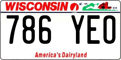 WI license plate 786YEO