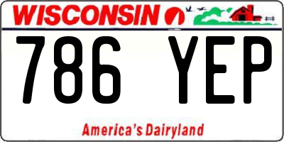 WI license plate 786YEP