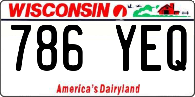 WI license plate 786YEQ