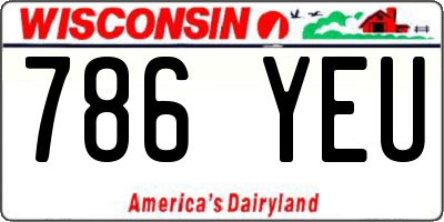WI license plate 786YEU