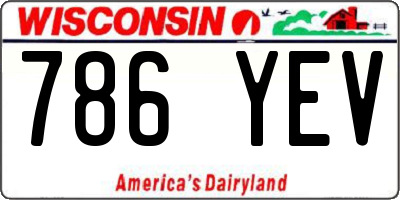 WI license plate 786YEV