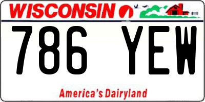 WI license plate 786YEW