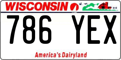 WI license plate 786YEX
