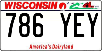 WI license plate 786YEY