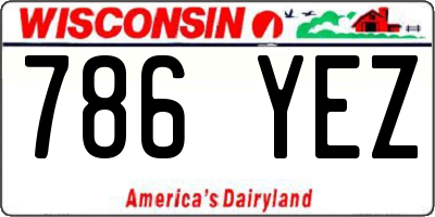 WI license plate 786YEZ