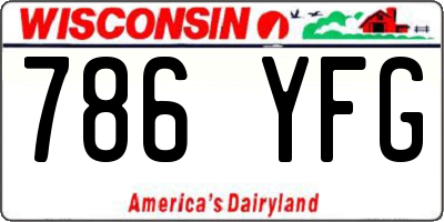 WI license plate 786YFG