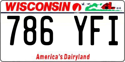 WI license plate 786YFI