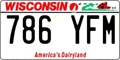 WI license plate 786YFM