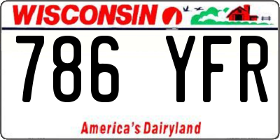 WI license plate 786YFR