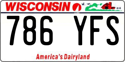 WI license plate 786YFS