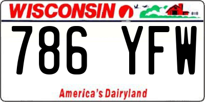 WI license plate 786YFW