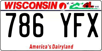 WI license plate 786YFX