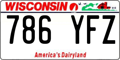 WI license plate 786YFZ