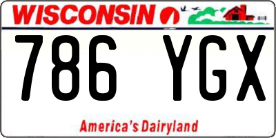WI license plate 786YGX