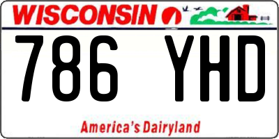 WI license plate 786YHD