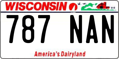 WI license plate 787NAN