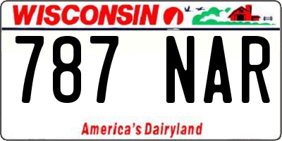 WI license plate 787NAR