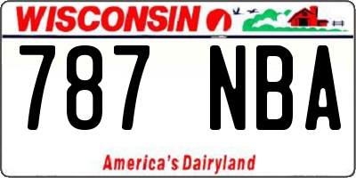 WI license plate 787NBA