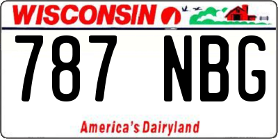 WI license plate 787NBG