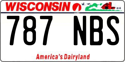 WI license plate 787NBS